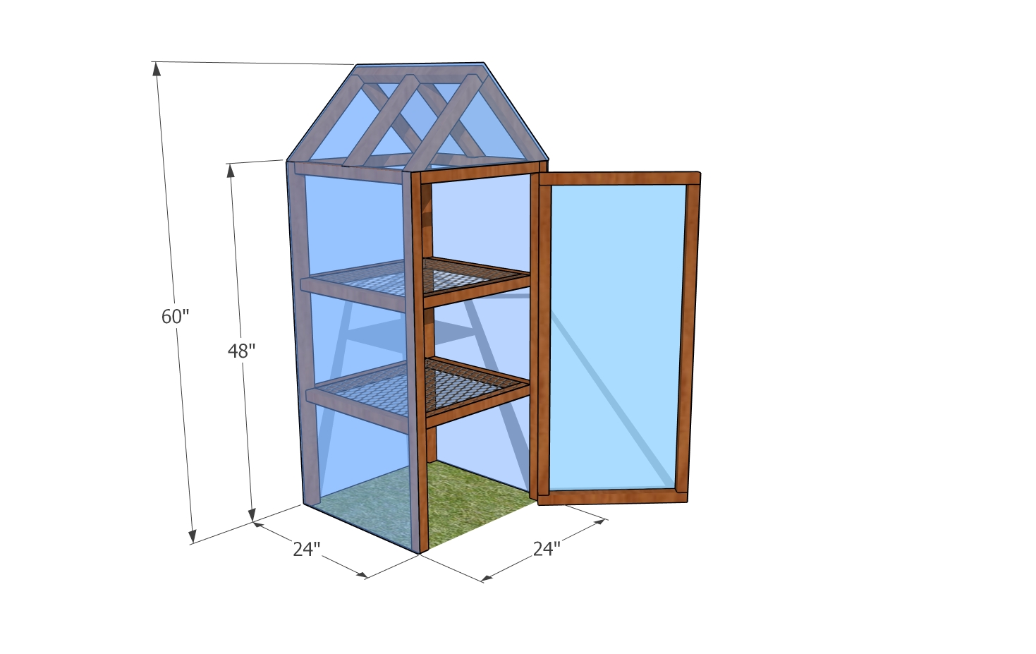 Mini greenhouse plans - dimensions