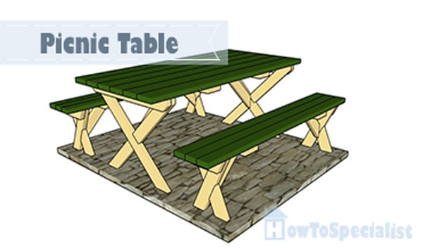 Picnic-table-with-benches-plans