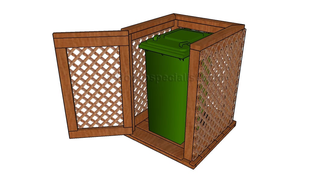 Hidden Outdoor Trash Can Storage PDF Printable Woodworking Plans