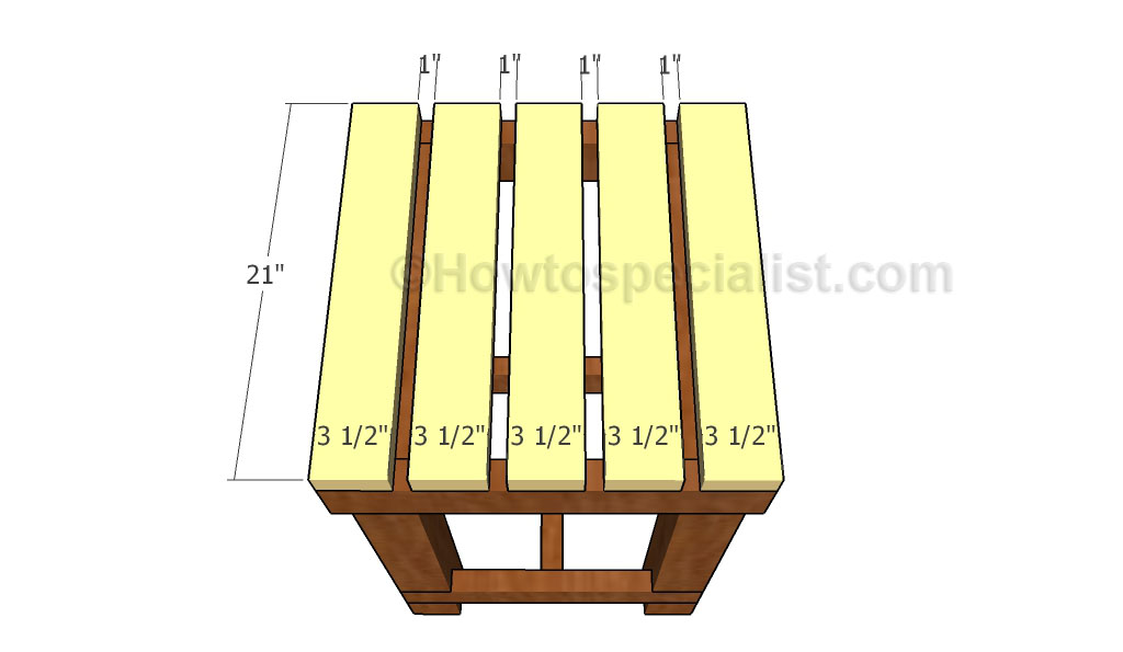 Attaching the top slats