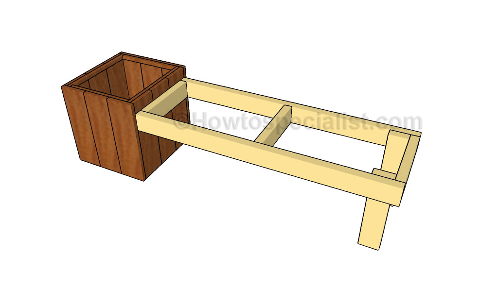 Assembling the planter bench