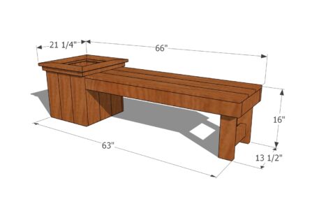 DIY Planter Bench - dimensions