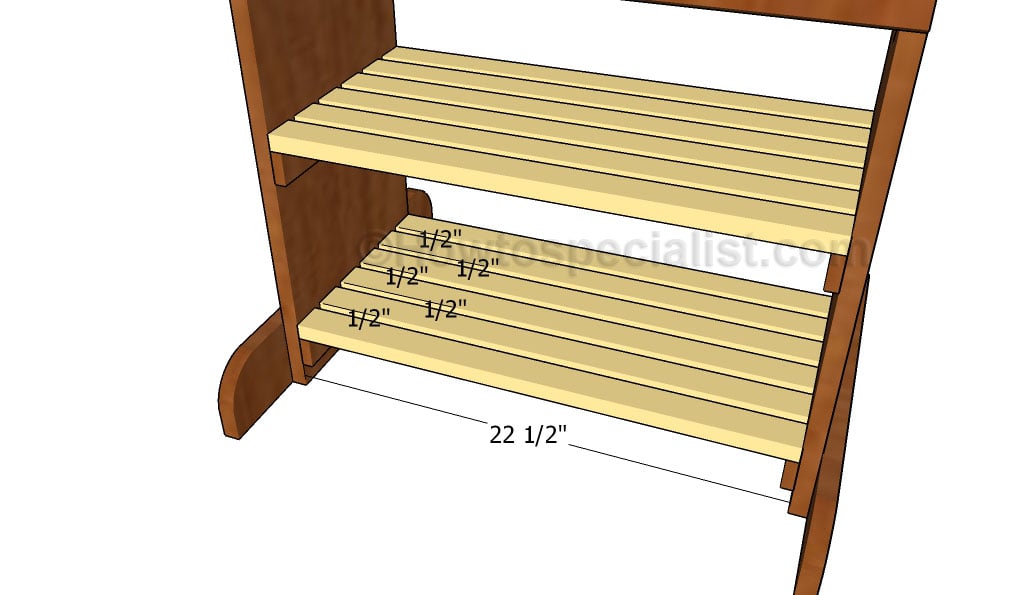 Fitting the shelf slats