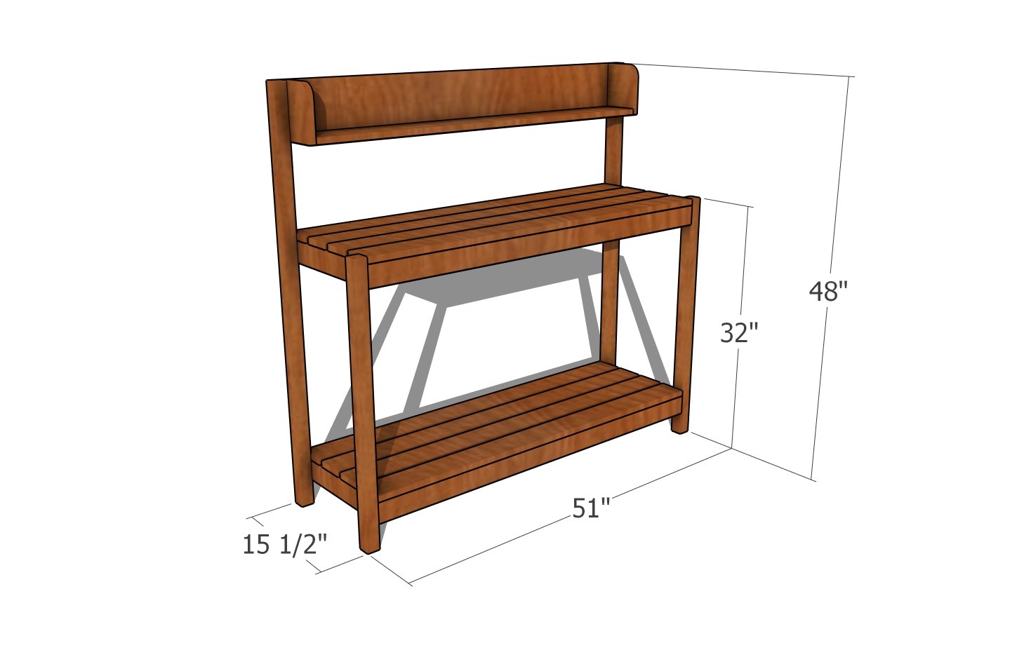 Simple potting bench - dimensions