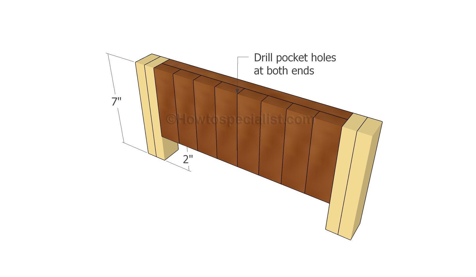 Attaching the legs to the footboard