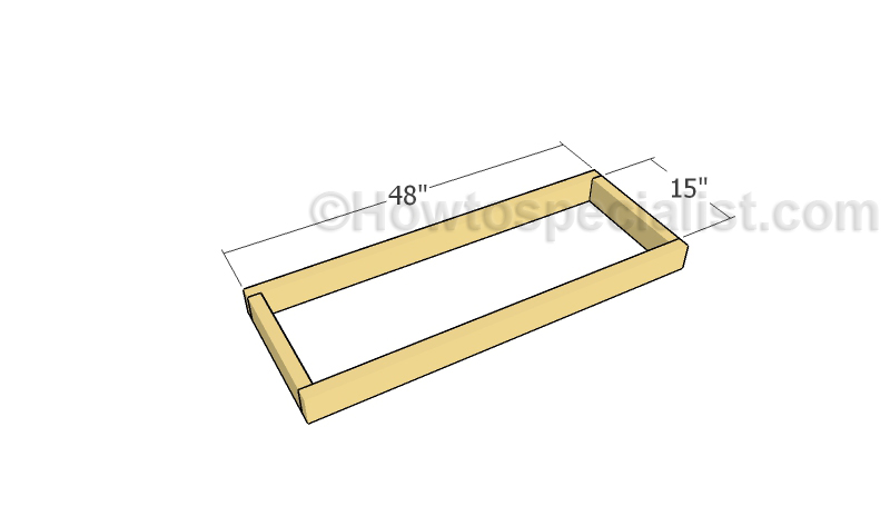 Assembling the bottom frame of the rack