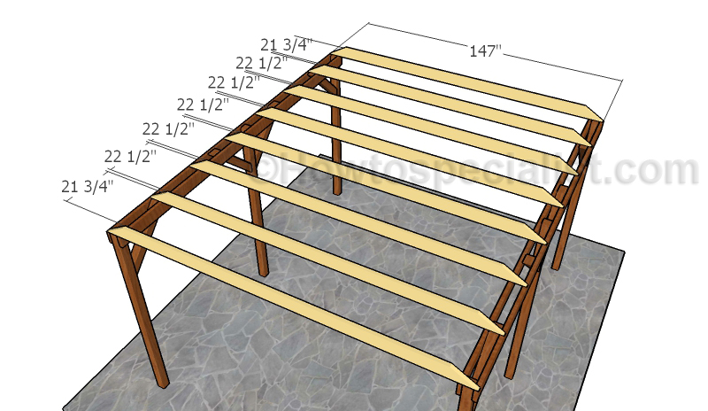 Attaching the bottom rafters