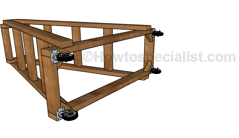 Attaching the caster wheels