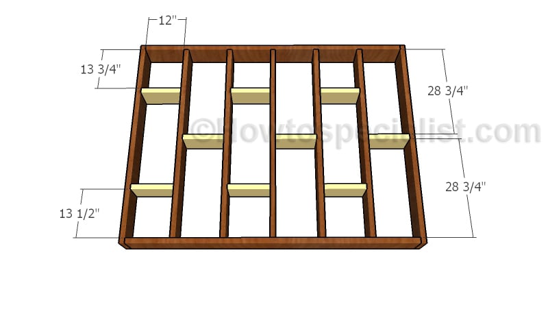 Fitting the blockings to the top frame