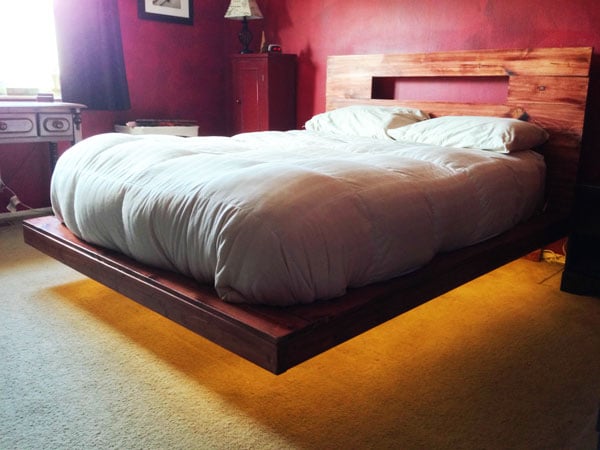 Diy Floating Bed Frame, How To Make Floating Bed Frame