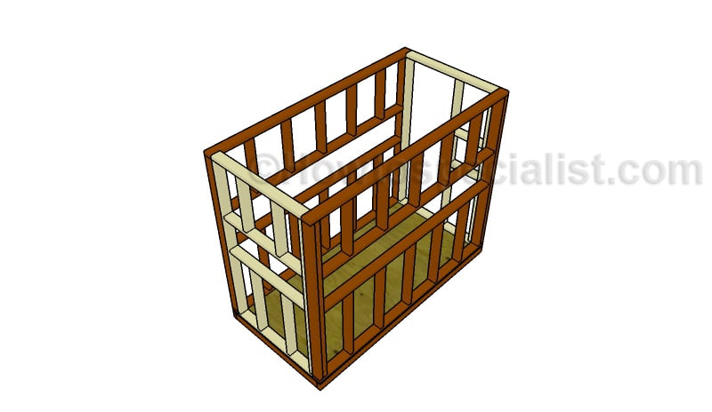 Assembling the frame of the deer stand