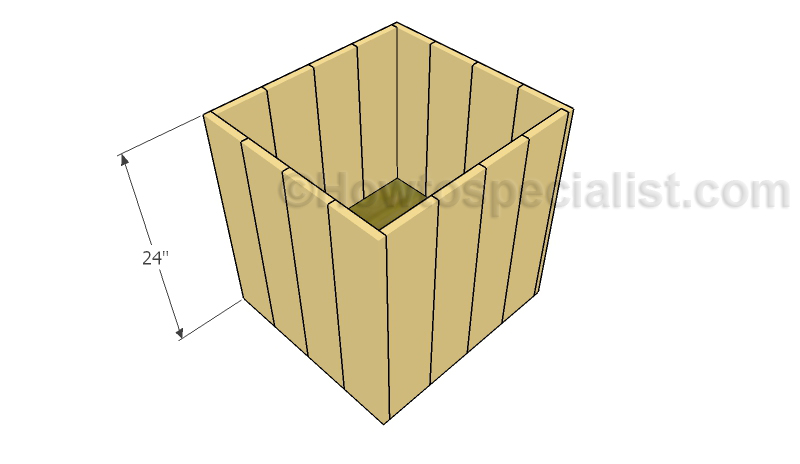 Fitting the slats to the planters