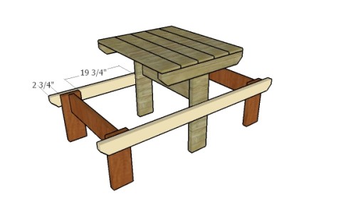 Assembling the 2 person picnic table