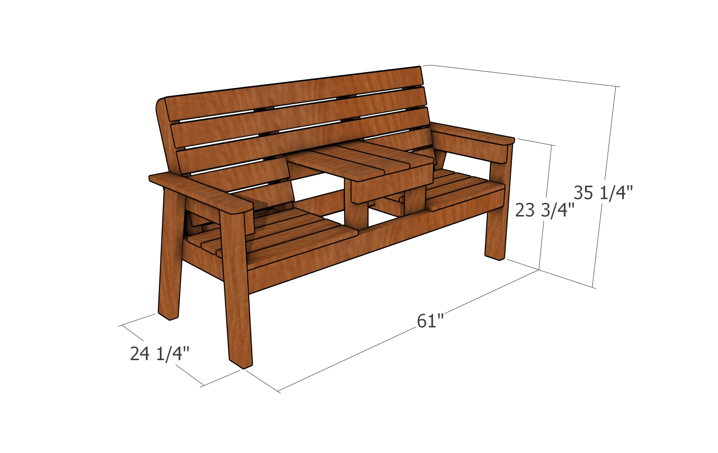 Double Chair Bench Plans HowToSpecialist How to Build Step by Step DIY Plans