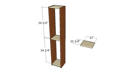 Assembling the tower shelves