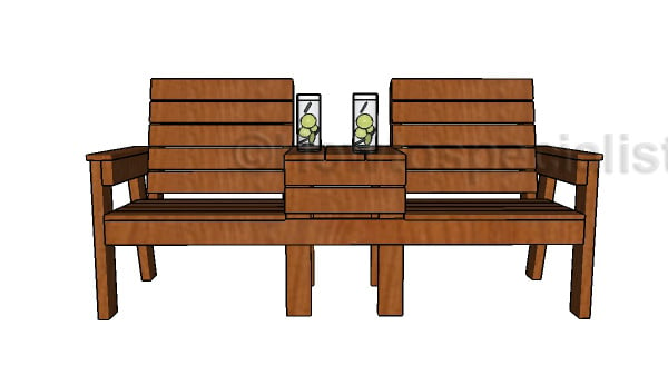 Double chair bench with table plans