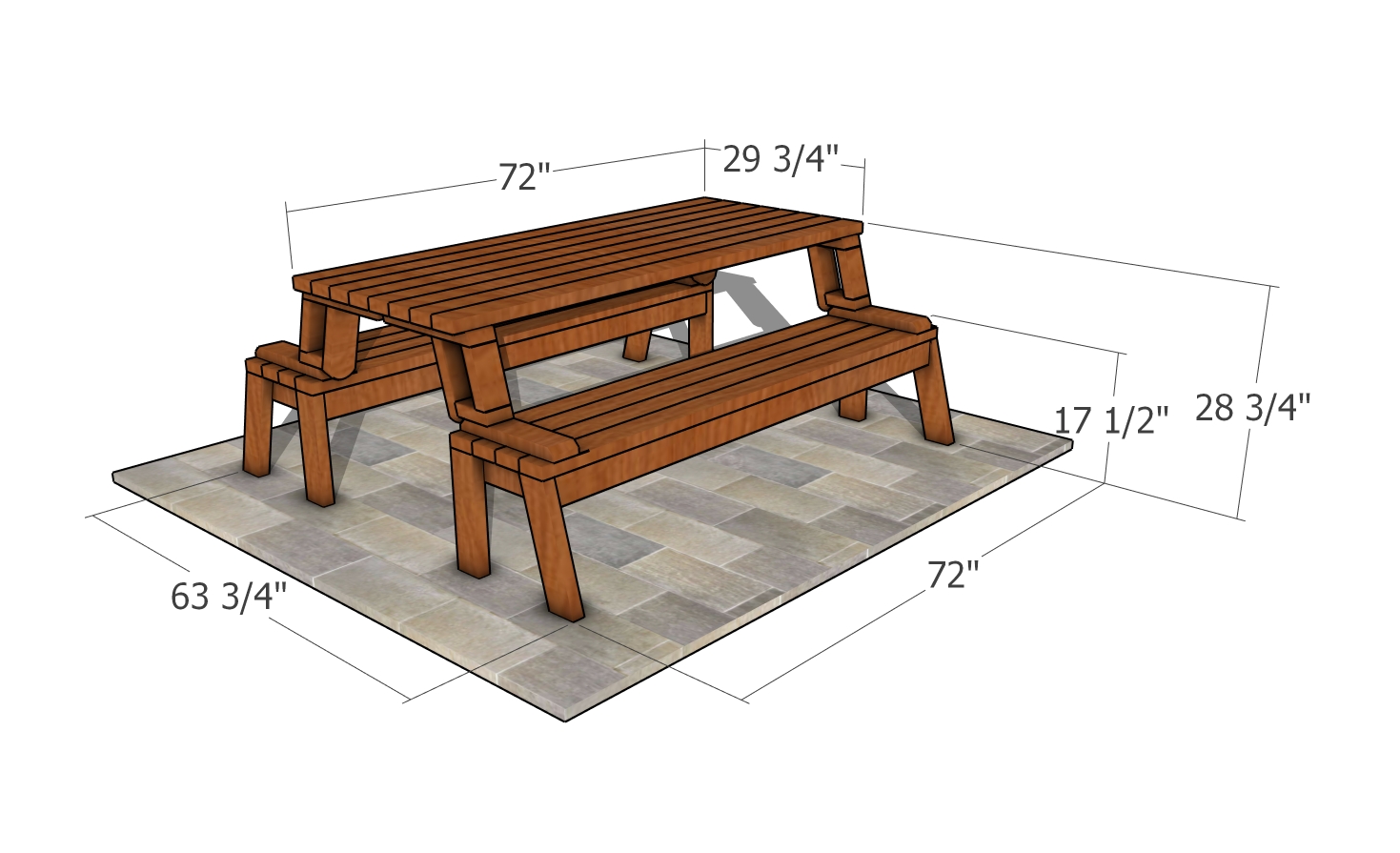 Folding picnic table plans - dimensions