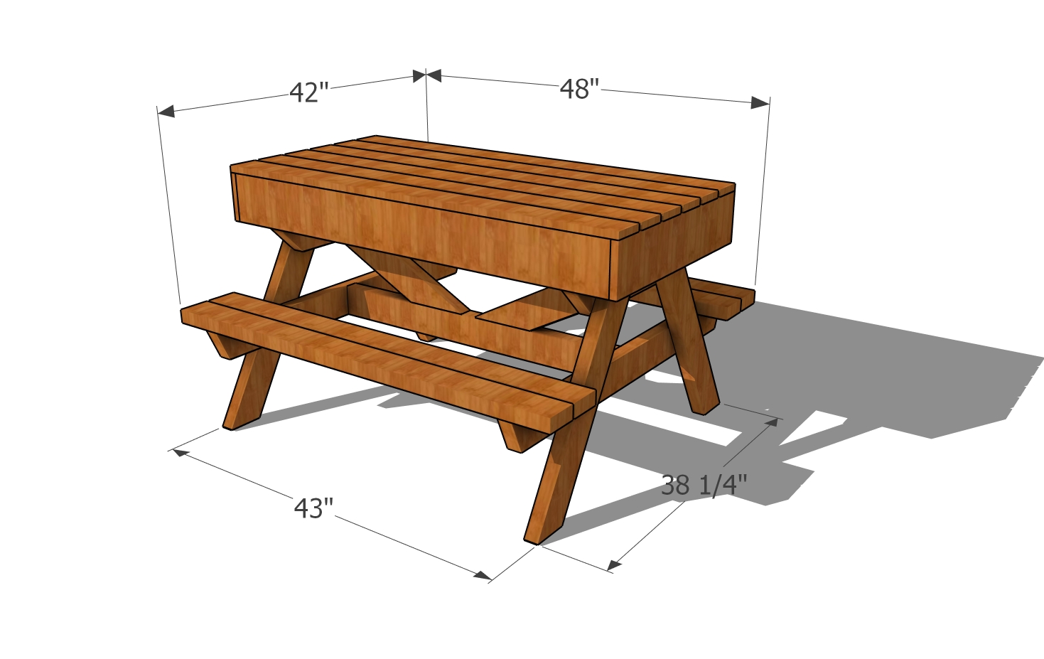 Sandbox picnic table plans - dimensions