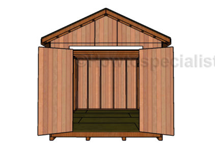 10x16 Shed Plans - Front View