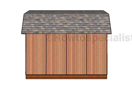 12x16 Gambrel Shed Plans - Side view