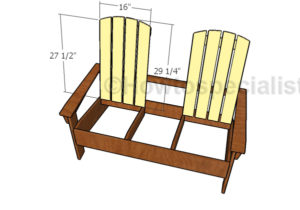 Double Adirondack Chair with Table Plans | HowToSpecialist - How to ...