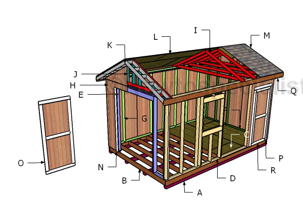 10x16 Shed Plans HowToSpecialist - How to Build, Step by Step DIY Plans