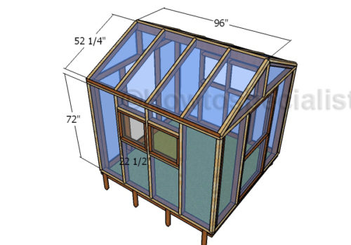 8x8 Greenhouse Roof, Vents and Door Plans | HowToSpecialist - How to ...