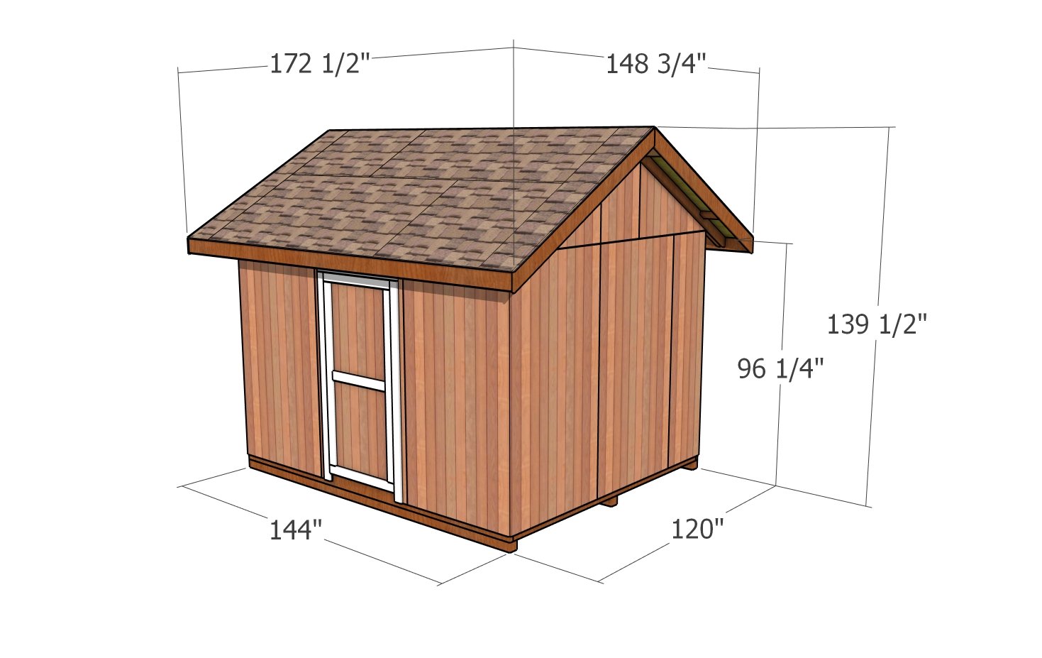 10x12 Shed Plans - dimensions