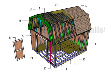 14x16 Barn Shed Plans | HowToSpecialist - How to Build, Step by Step ...