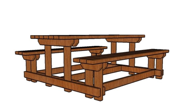 6 foot Picnic Table Plans with Benches Plans