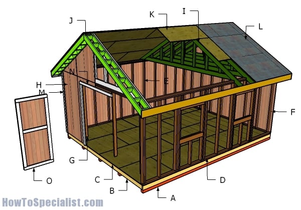 16x20 shed plans howtospecialist - how to build, step by