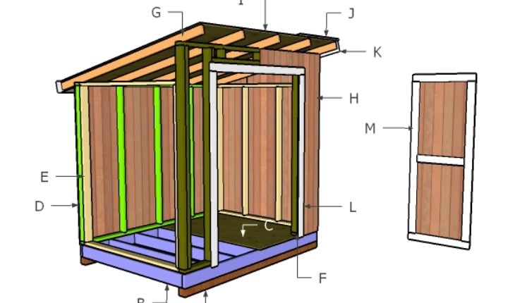 6 × 8 Lean to Shed Roof Plans.
