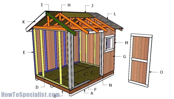 8x10 Shed Roof Plans Howtospecialist How To Build Step By Step Diy