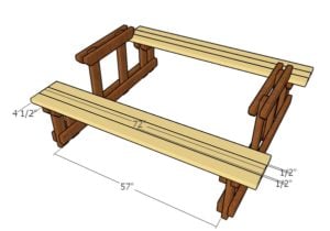 6 Foot Picnic Table with Benches Plans | HowToSpecialist - How to Build ...