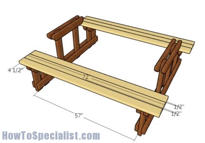 6 Foot Picnic Table with Benches Plans | HowToSpecialist - How to Build ...