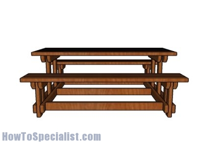 Picnic Table Plans with Detached Benches Plans