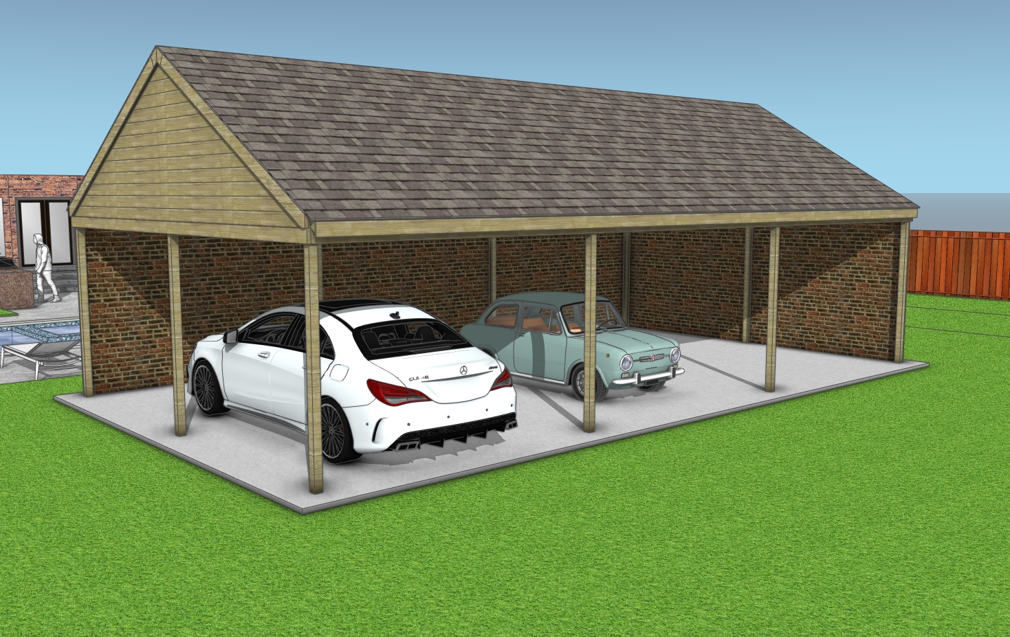 Triple carport - diy wood plans