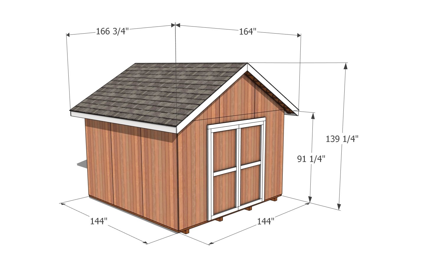 12x12 shed plans - dimensions