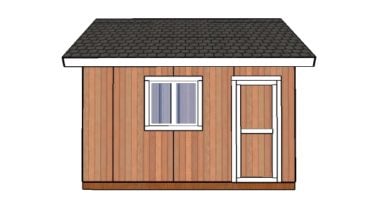 14x14 shed plans - side view