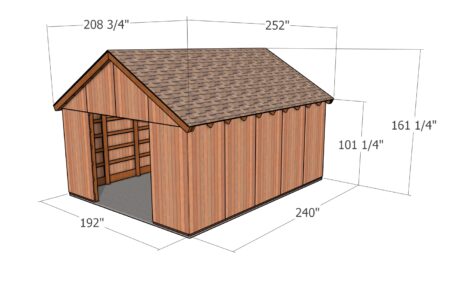 16x20 Pole Barn Plans - dimensions