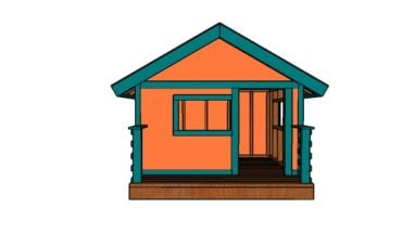 Kids playhouse plans - Front view