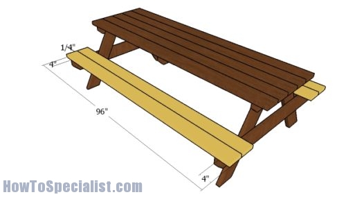 8 foot Picnic Table Plans | HowToSpecialist - How to Build, Step by ...