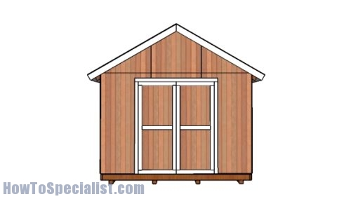 12x8 Shed Plans - front view
