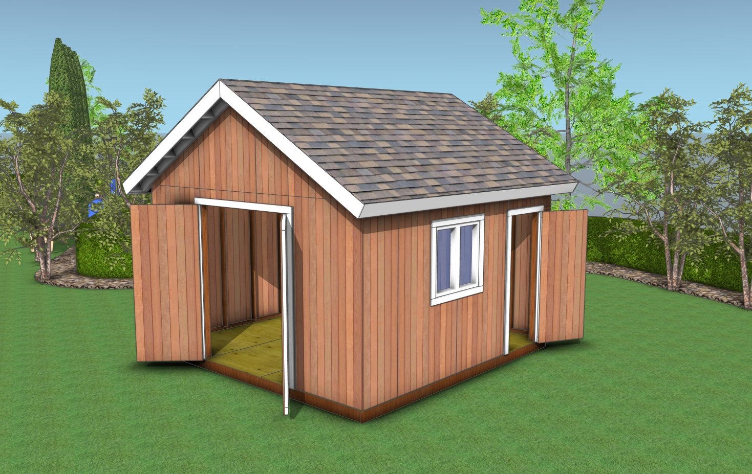 14x14 gable shed plans