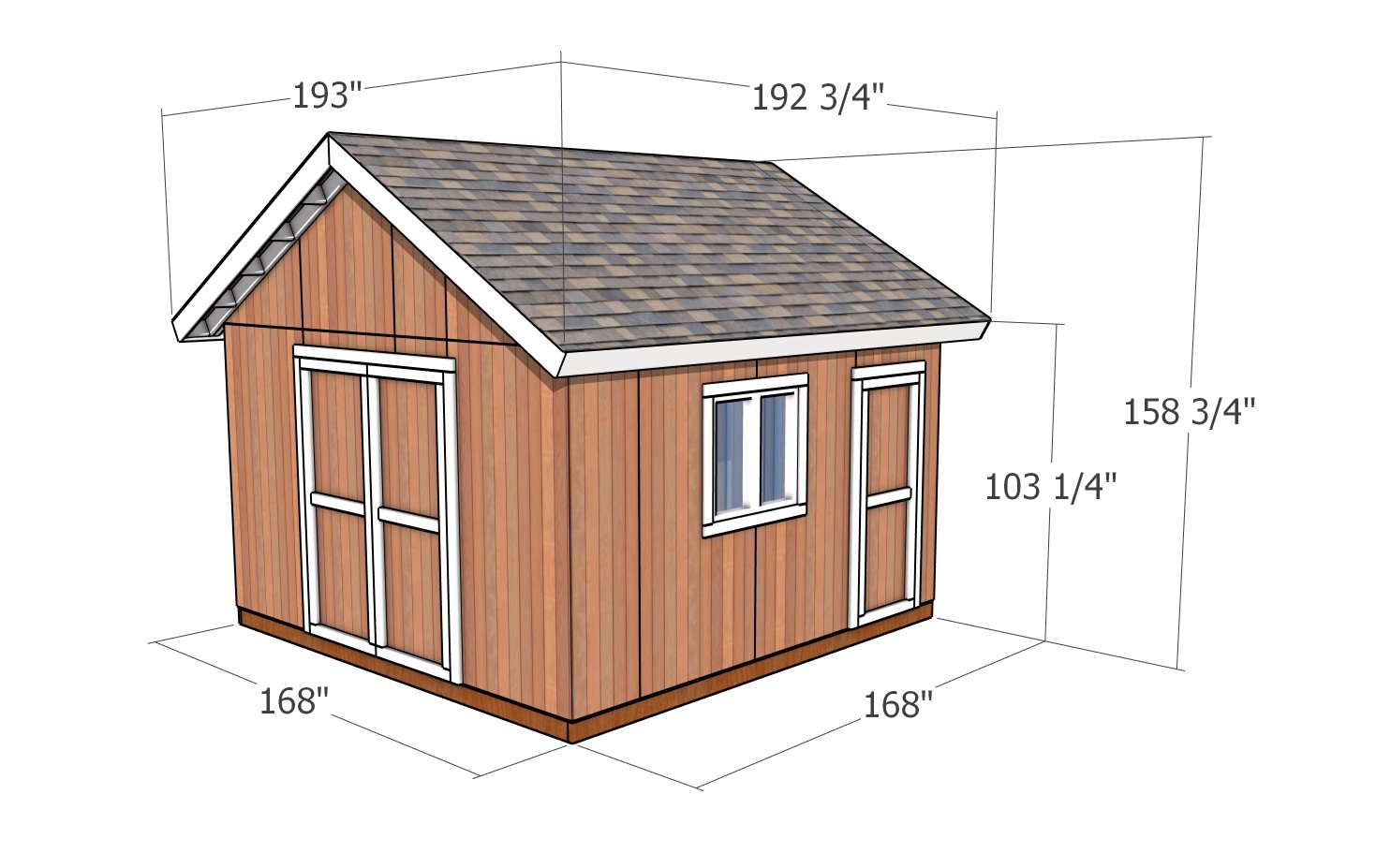 14x14 shed plans dimensions