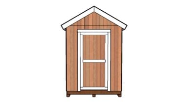 6x12 Shed Plans - Front view