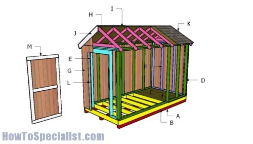 6x12 Gable Shed Roof Plans | HowToSpecialist - How to Build, Step by ...