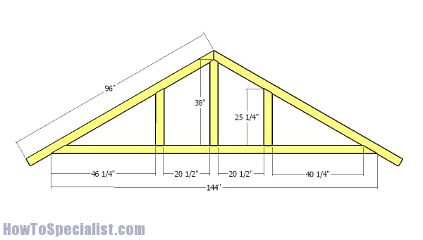 12x8 Gable Shed Roof Plans | HowToSpecialist - How to Build, Step by ...