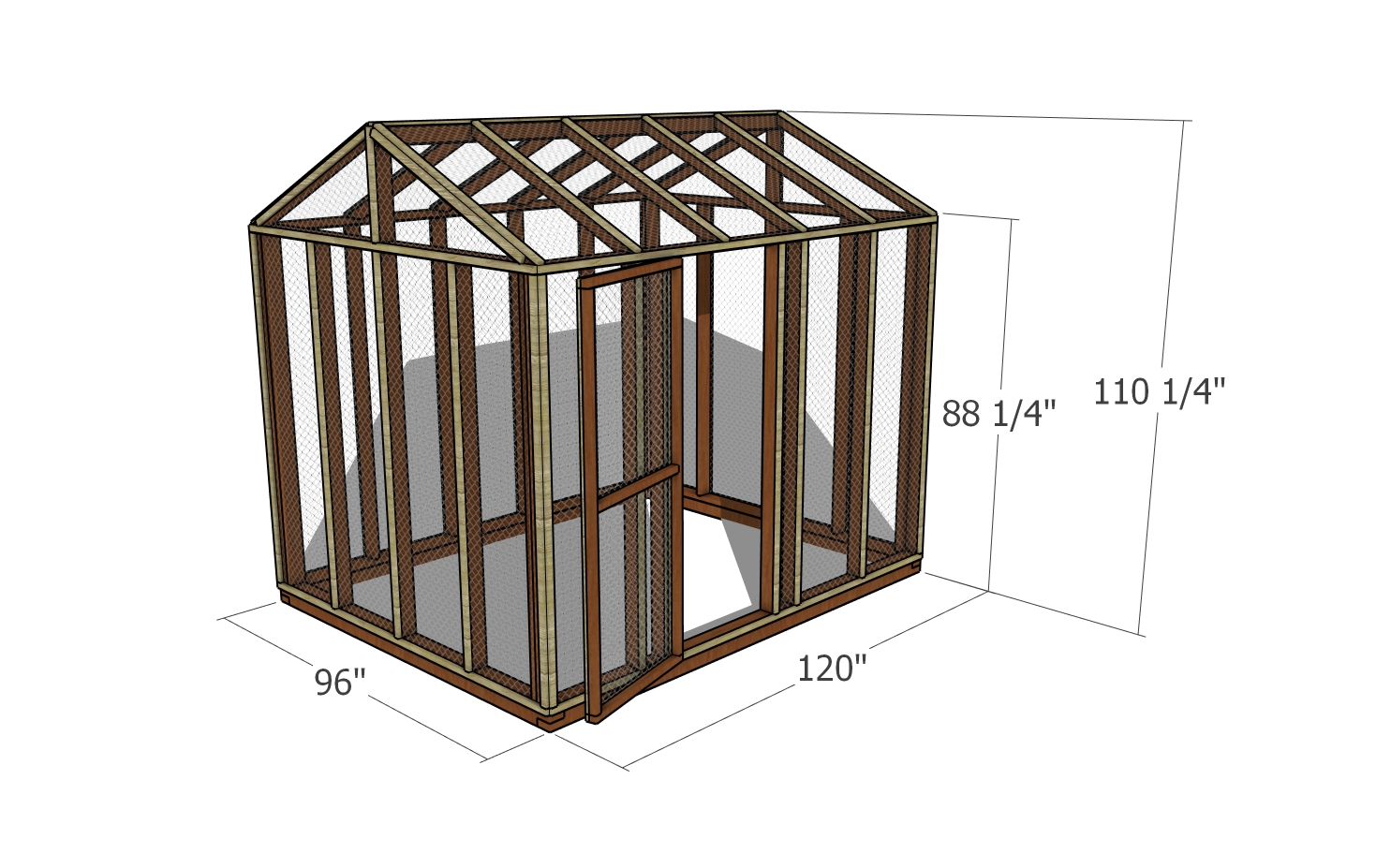 Chicken pen plans - dimensions