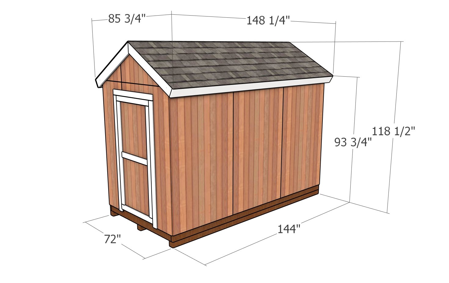 6x12 Shed Plans - dimensions